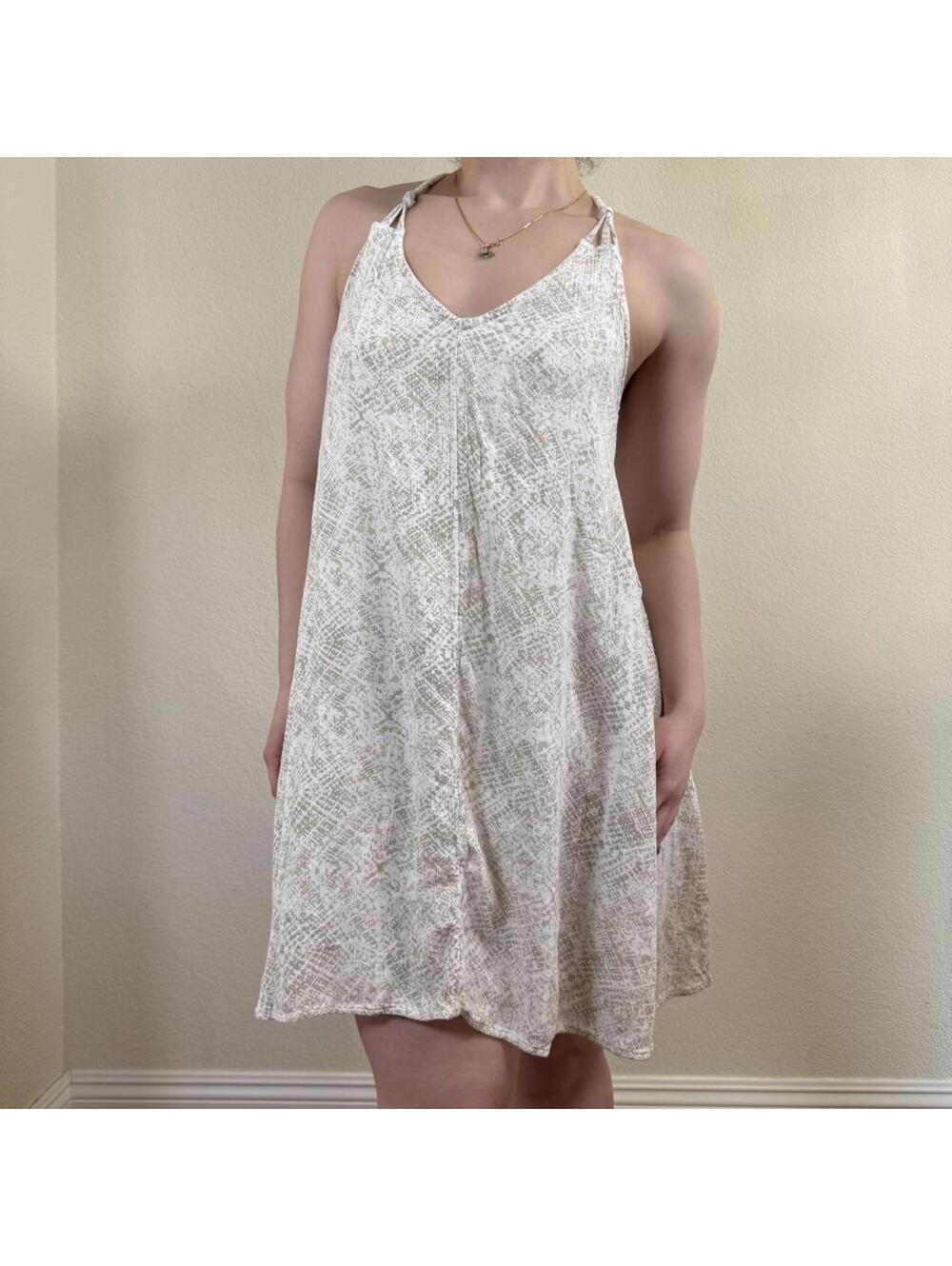 O’Neil Flowy Cream Tunic Mini Dress Womens Small Boho Beach Cover Up